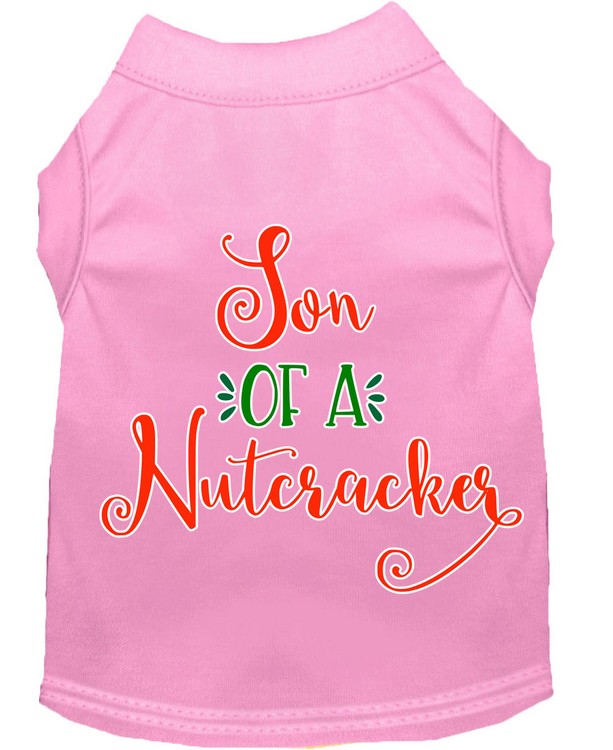 Son of a Nutcracker Screen Print Dog Shirt Light Pink XS